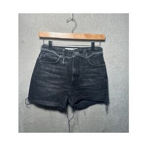 Reformation Cropped Cigarette Denim Jean Shorts Black Size 25‎